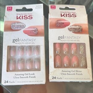KISS Gel Fantasy Nails - Glittering Silver and Soft Pink
